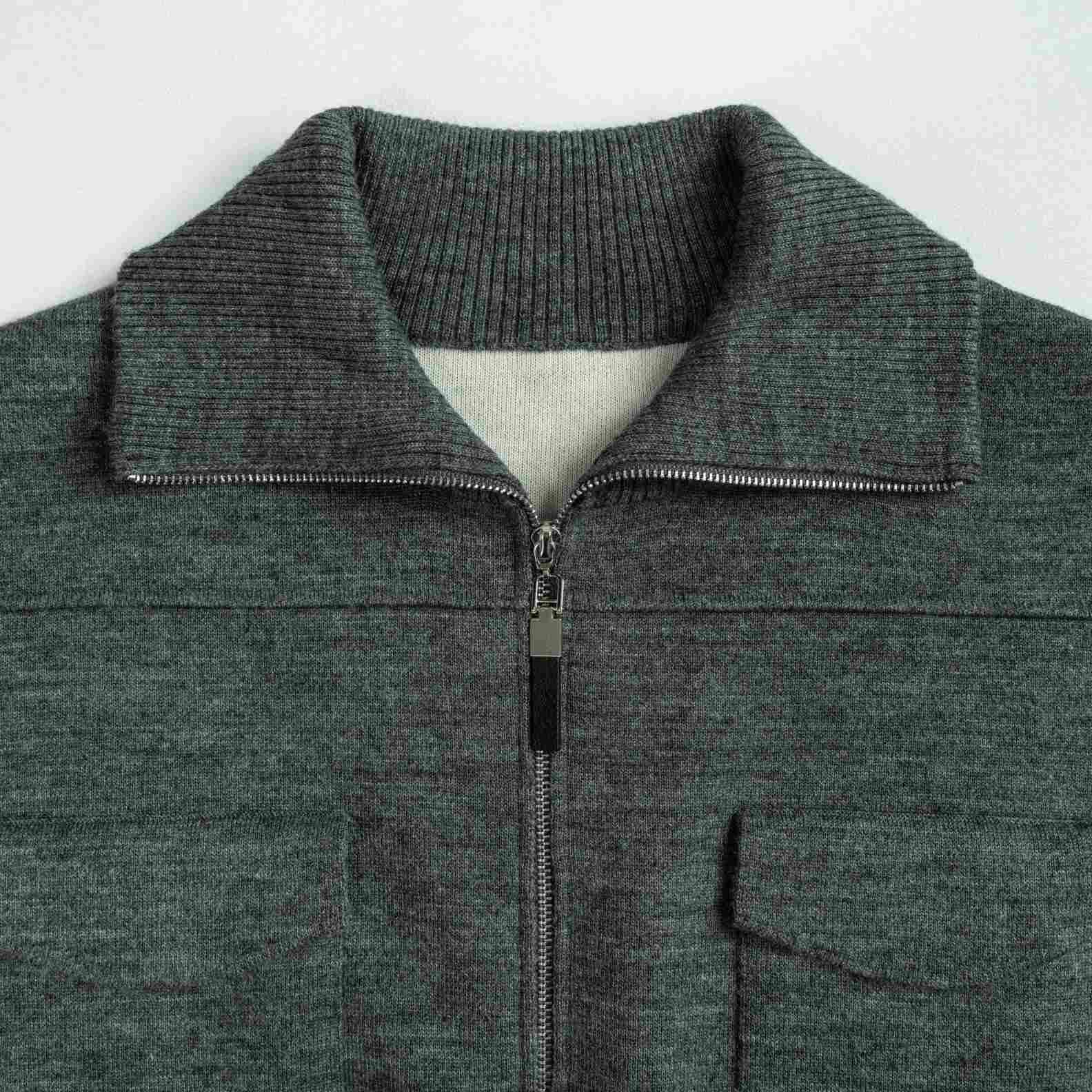 Cardigan Wool High Neck Long Sleeve Matching skirt set cargo pocket Style (4)