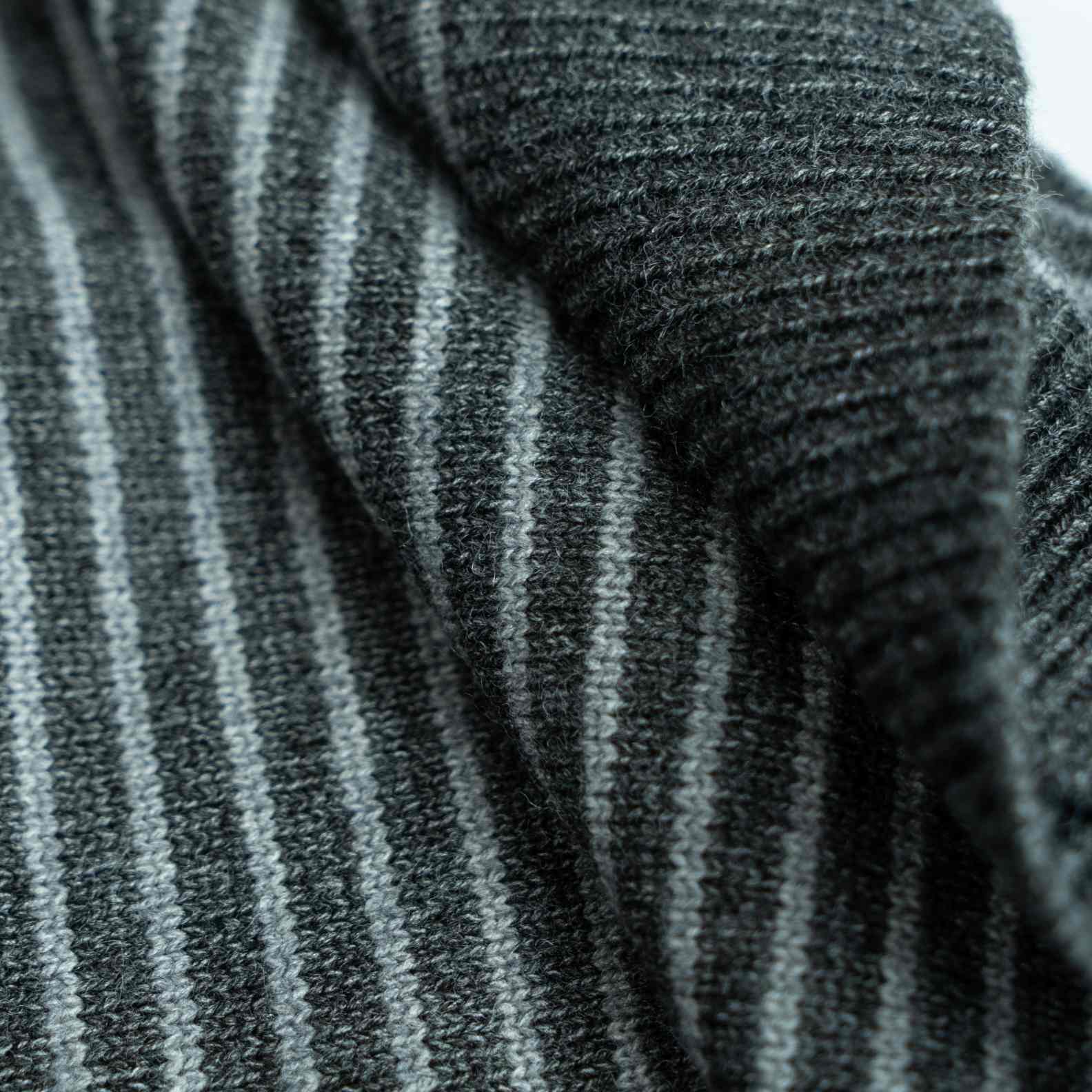 Cardigan Wool Polo Neck Long Sleeve Denim collar striped button Style (1)