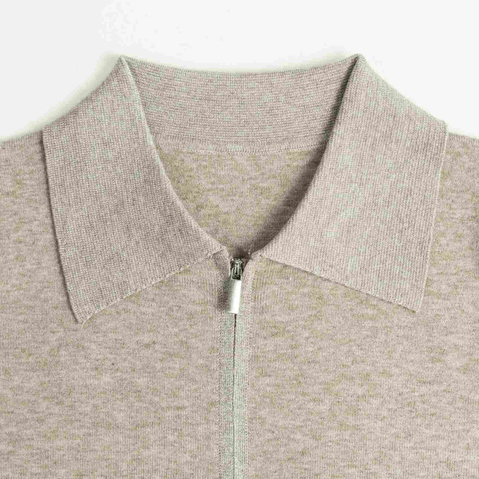 Cardigan Wool Polo Neck Long Sleeve Zip front patch pocket Style (4)