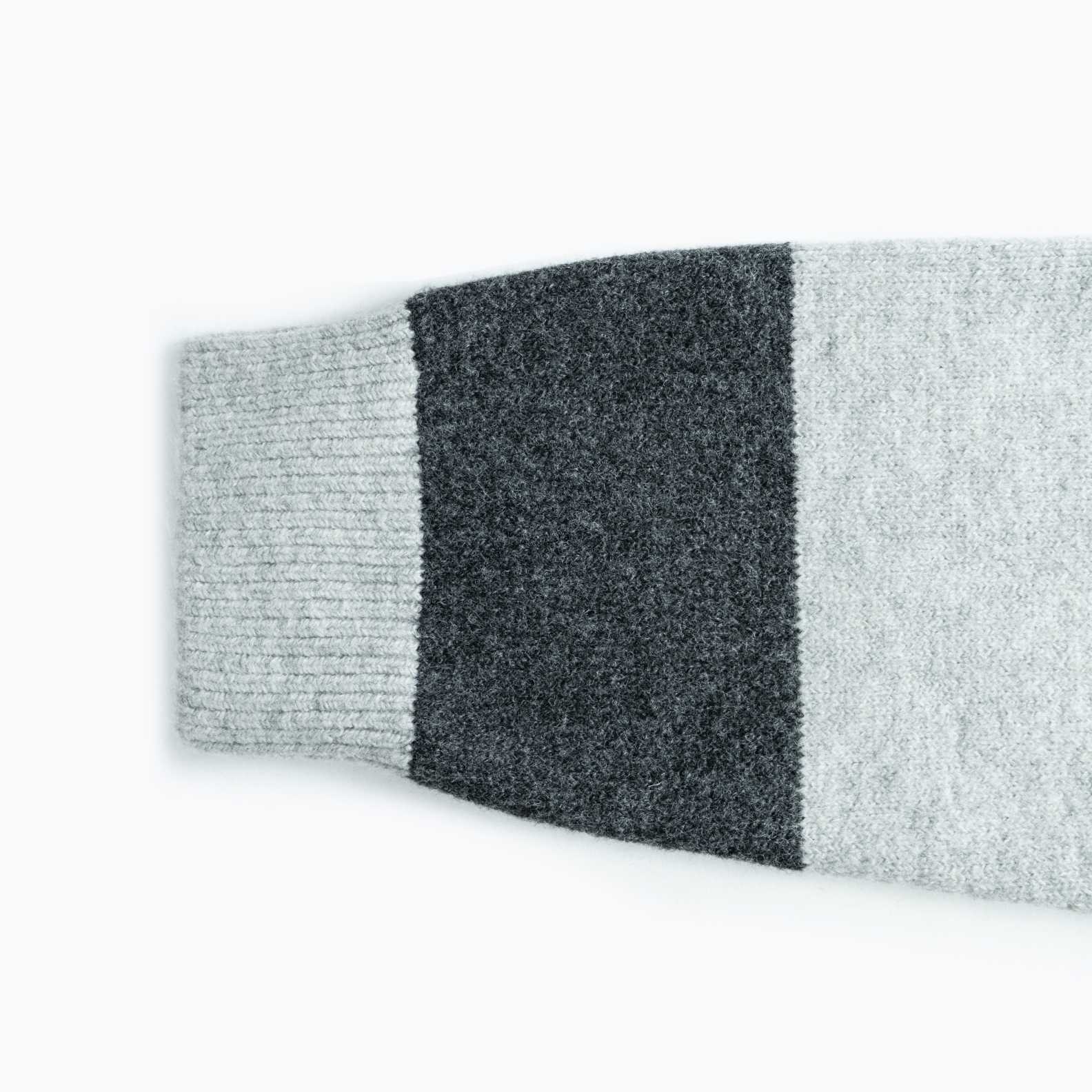 Knit Sweater Wool Polo Neck Long Sleeve Denim collar striped Style (4)