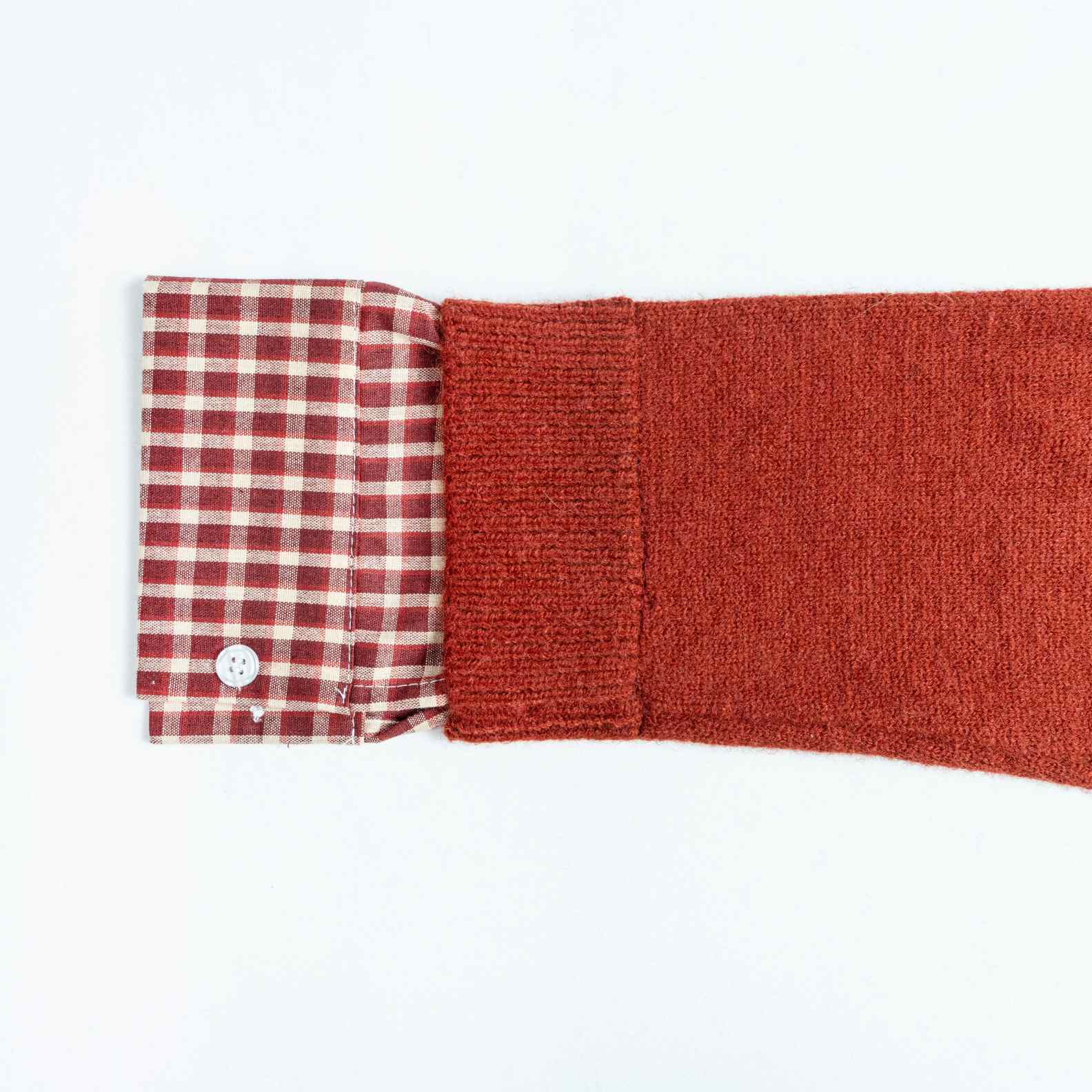 Knit Sweater Wool Polo Neck Long Sleeve Gingham collar accent Style (6)